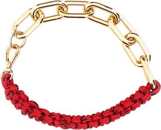 Plan C Red Gold Braided Cord Chain Necklace