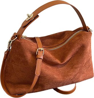 Generic Women Handbags Elegant Fashion Tote Women Slouchy Suede Satchels Shoulder Bag Faux Suede Hobo Bags Crossbody Phone Purse Top-Handle Tote Handbag Purse