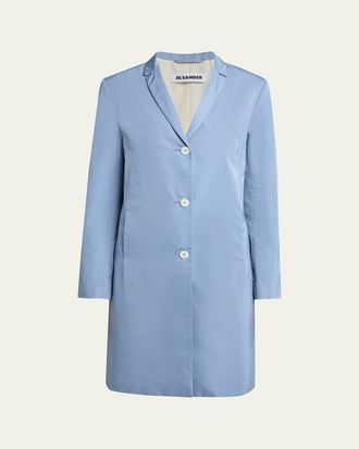 Jil Sander Silk-Blend Single-Breasted Long Coat