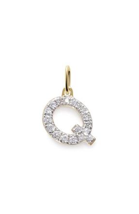Monica Vinader Lab Grown Diamond Initial Pendant Charm in 14K Gold Q at Nordstrom