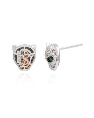 Suzy Levian Suzy Levian Silver Cz Panther Stud Earrings