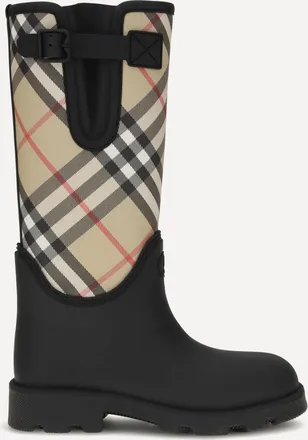 Burberry Stivali alti Marsh Stamp in gomma Woman 38