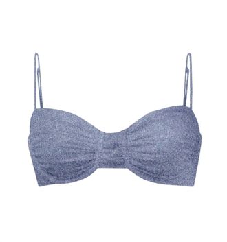 JADE Swim Womens Mia Bikini Top In Periwinkle Sheen