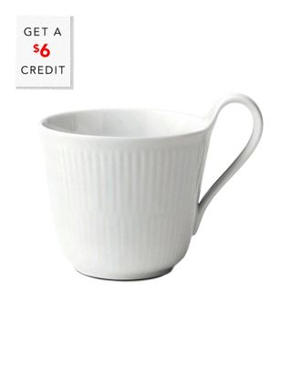ROYAL COPENHAGEN White Fluted Mega High Handle Mug With $5 Credit