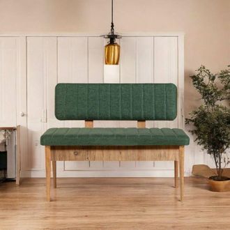 Dmora Dmora - Mesa Barthelemy, Banco Multiusos, Asiento De Invitados, Cofre Multifuncional, 110x40 H85 Cm, Roble Y Verde