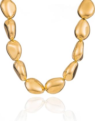 Federica Tosi Gold Lace Stone Irregular Bead Gold-Plated Bronze Necklace