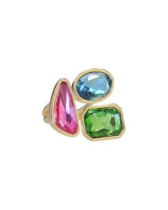 Liv Oliver 18K Plated 3.20 Ct. Tw. Multi Color Quartz Ring