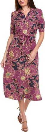 Nicole Miller Jade Linen-Blend Midi Dress