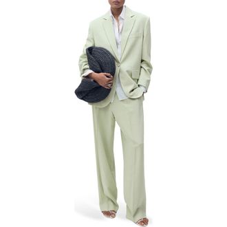 Mango Straight Leg Suit Pants in Pastel Green at Nordstrom Rack, Size 4