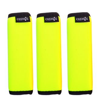 Cosmos 3 PCS Comfort Neoprene Handle Wraps/Grip/Identifier for Travel Bag Luggage Suitcase (Fluorescent Yellow), Fluorescent Yellow, One size