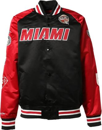 Mitchell & Ness x Nba Miami Heat Hof Satin Jacket Dwyane Wade 3 OJBF6860-MHEYYDWABKRD