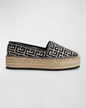 Balmain Mens Monogram Jacquard Espadrilles