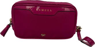 Anya Hindmarch Zipped Camera Pouch Bag in Pink Nylon