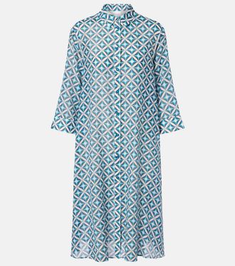 Max Mara Steppa printed cotton and silk midi dress