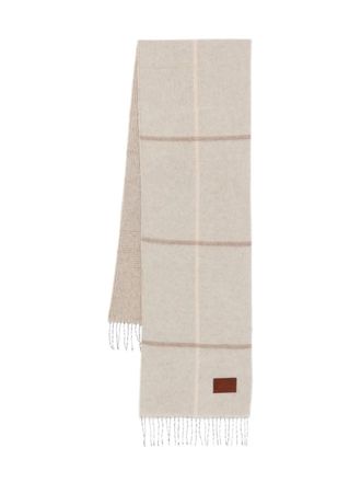 The Bridge checked fringed scarf - women - Fabric - One Size - Neutrals