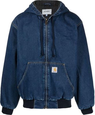 Carhartt Work in Progress OG Active denim hooded jacket - men - Polyester/Acrylic/Organic Cotton/Wool - M - Blue