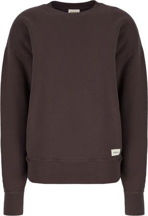 Saint Laurent Logo Patch Fleece Sweatshirt - Dames - Sweatshirts - Grijs - XS - Katoen - Hoodies & sweatvesten