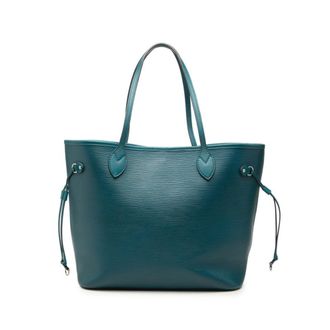 Louis Vuitton Blue Green Cyan Leather Shoulder Bag Tote Bag (Pre-Owned)