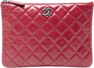 Chanel Pre-owned Clutches, female, Red, Size: ONE SIZE Pre-owned Leather Clutch