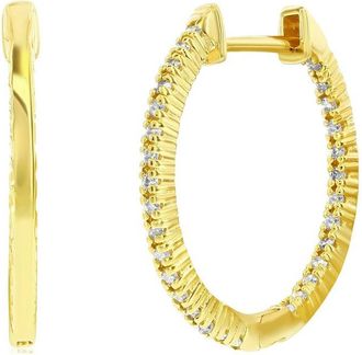 Suzy Levian 14K 0.75 Ct. Tw. Diamond Huggie Earrings