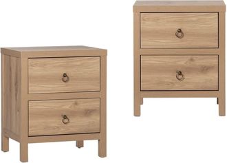 Klast Packs 2 mesitas de noche efecto madera natural 50 cm x 60 cm cm
