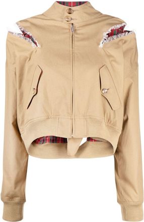 Undercover knot-detail cropped jacket - women - Cotton - 2 - Yellow
