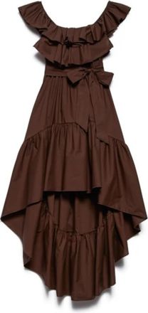 Aniye By Asymmetric Tiered Skirt - Dames - Zomerkleedjes - Bruin - M - Kleedjes