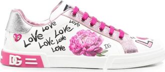 Dolce & Gabbana Portofino Light Calfskin Sneakers - Dames - Sneakers - Wit - 39 EU - Leer - Schoenen