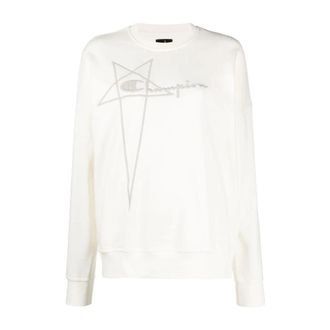 Rick Owens Hoodies & sweatvesten, Dames, Beige, S, Katoen, Champion Hoodie