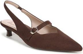 Naturalizer Grayson Mary Jane Kitten Heel Pump - Wide Width Available in Chocolate Brown Fabric at Nordstrom Rack, Size 9.5