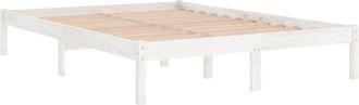 vidaXL Estructura De Cama Sin Colch&oacute;n Madera Maciza Blanco 160x200 Cm Vidaxl