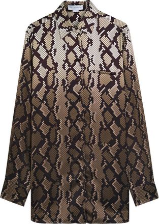 Stella McCartney Stella Mccartney Snake Print Satin Pyjama Shirt - Brown - 42 (UK10 / S)