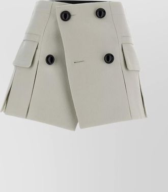 sacai high waist pleated skort with side pockets