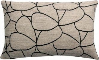 Vivaraise Coj&iacute;n en mezcla de algod&oacute;n blanco/negro 40x65 cm