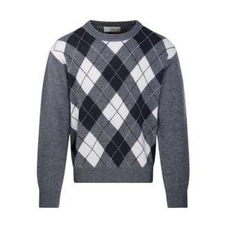 Dunst Jersey de cuello redondo Argyle - Knitwear - Hombre - Gris - XL