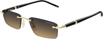 Montblanc Sunglasses, male, Yellow, Size: 54 MM Rectangular Sunglasses