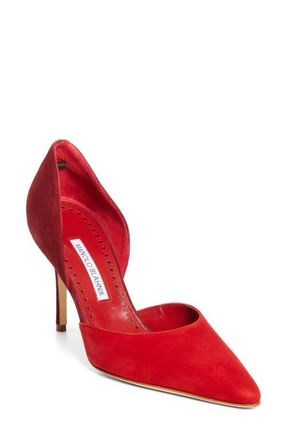 Manolo Blahnik Taylerbinu dOrsay Pump in Red 6208/red 6039 at Nordstrom, Size 10.5Us