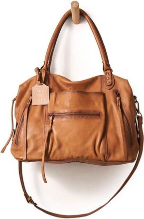 Free People We The Free Emerson Lambskin Leather Tote in Saddle at Nordstrom