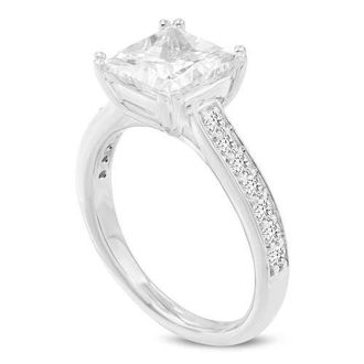 LuvMyJewelry Kalina 14K White Gold Princess Cut Lab Grown Diamond Engagement Ring - 3 Ct at Nordstrom, Size 6