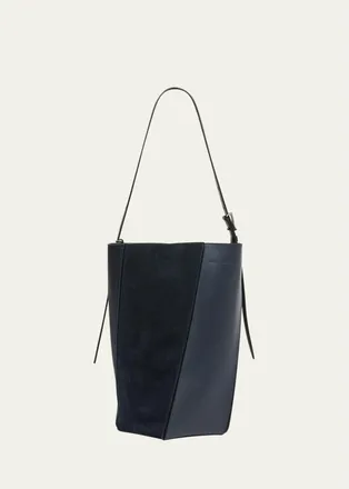 Proenza Schouler Hex Leather & Calf Hair Bucket Bag