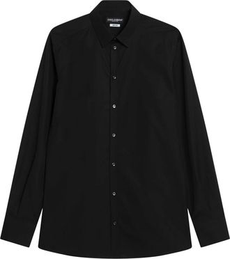 Dolce & Gabbana Zwarte overhemd met lange mouwen - Heren - Casual Overhemden - Zwart - L - Overhemden