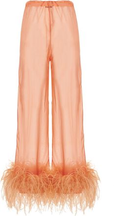 Oséree Feather Silk Pants