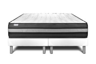 VITALIT Vitalit - Base Tapizada Blanco + Colch&oacute;n Con Espuma Viscoel&aacute;stica 2x100x200
