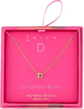 Leith Let Yourself Be You Bubble Initial Pendant Necklace in D- Gold at Nordstrom Rack