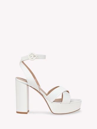 Gianvito Rossi Sabrina Sandal in White Satin at Nordstrom, Size 38.5