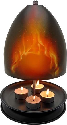 OEM Vela Peque&ntilde;a Met&aacute;lica Con Forma De Vela, De Calentamiento R&aacute;pido Y Luz Suave, Ideal Para La Oficina, El Sal&oacute;n O El Dormitorio
