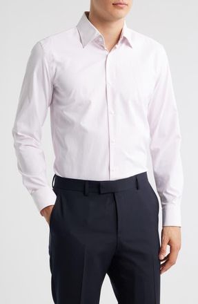 BOSS Hank Kent Slim Fit Performance Stretch Dress Shirt in Open Pink at Nordstrom, Size 17 - R