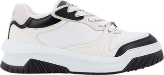 Versace Leren sneakers met La Greca-detail - Heren - Sneakers - Wit - 40 EU - Schoenen