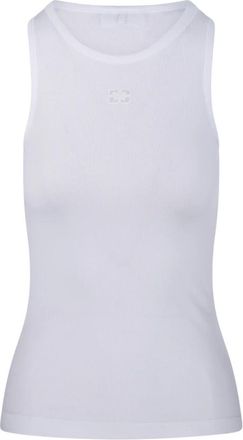 Ganni Tops, Dames, Wit, XS, Katoen, Soft Cotton Rib Tank Top