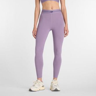 New Balance Donna AC Legging 25 in Viola, Maglia di Poliestere, Taglia XL